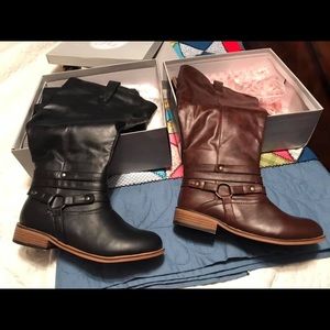 2 pair of ladies wide-calf riding boots